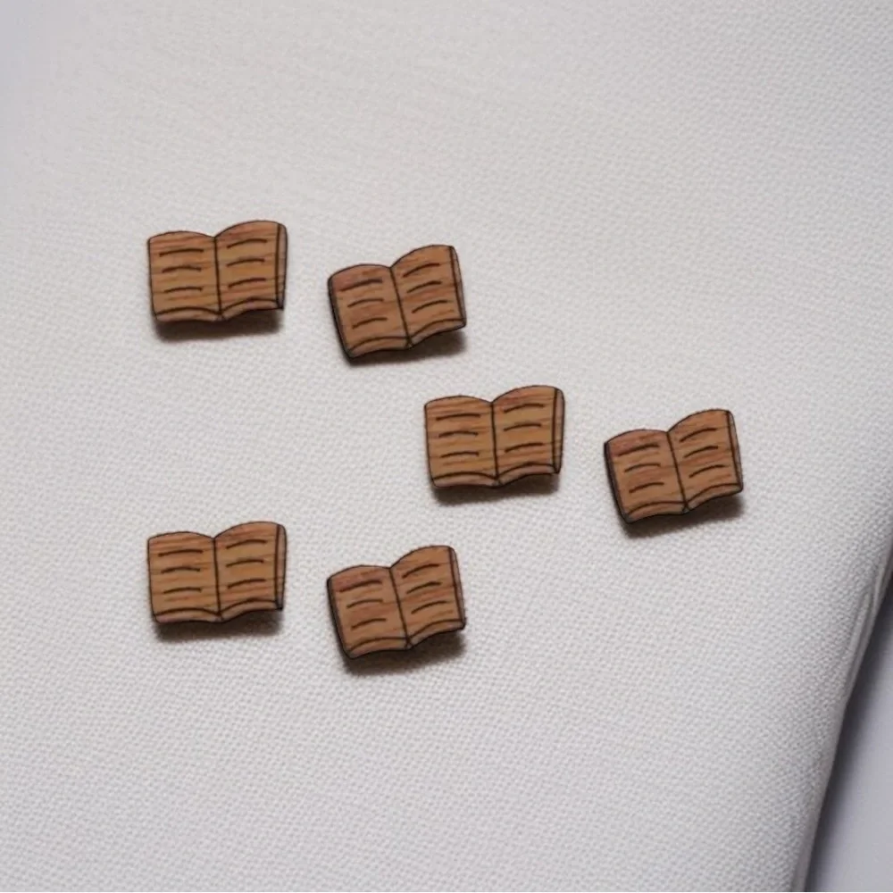 Wooden Book Club Stud Earrings - A Novel Touch to Your Style! 📖 NWT Studs